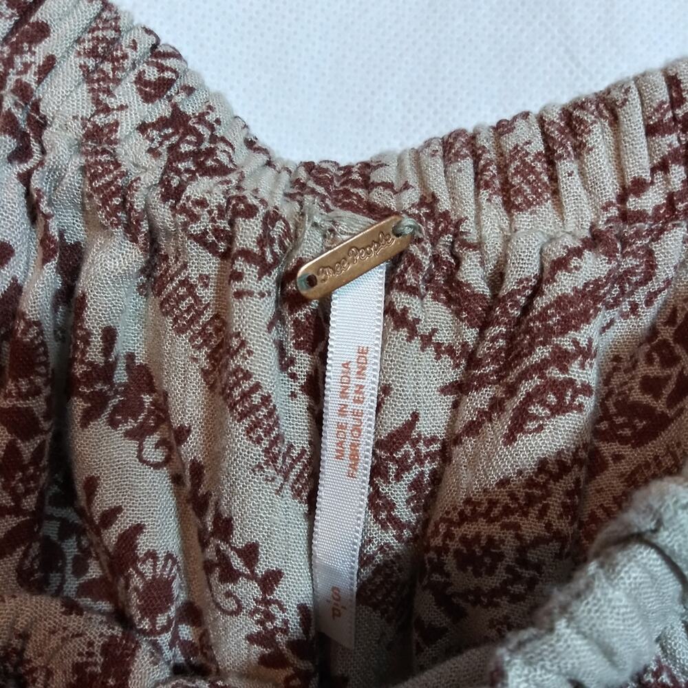 Free People Brown and Cream Patterned Harem Pants Size S - Picture 3 of 9